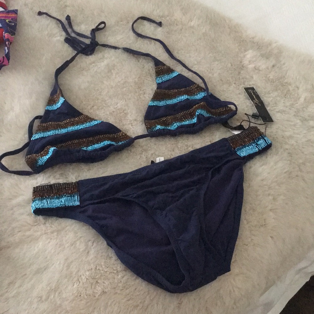 Navy bathing suit
